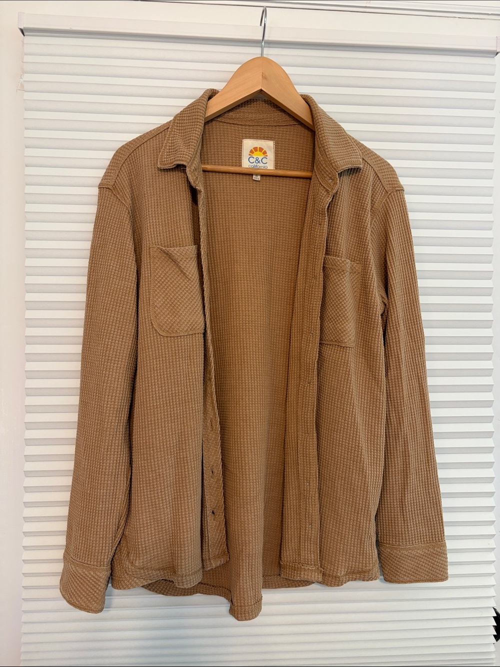 C&C California- waffle knit button up